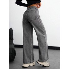 Kadın Bol Kesim Geniş Paça Rahat Baggy Jean Kot Salaş Pantolon