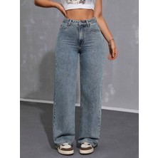 Kadın Bol Kesim Geniş Paça Rahat Baggy Jean Kot Salaş Pantolon