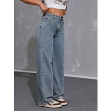 Kadın Bol Kesim Geniş Paça Rahat Baggy Jean Kot Salaş Pantolon