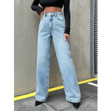 Kadın Bol Kesim Geniş Paça Rahat Baggy Jean Kot Salaş Pantolon