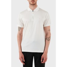 Emporio Armani  Pamuklu Regular Fit Yarım Fermuarlı Polo Yaka T Shirt Erkek Polo Yaka T Shirt EM001082 AF10017 U0003