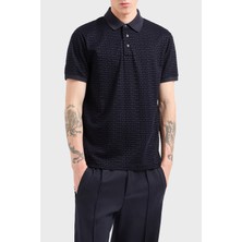 Emporio Armani  Jakarlı Pamuklu Regular Fit Düğmeli Polo Yaka T Shirt Erkek Polo Yaka T Shirt EM001283 AF10017 FB229