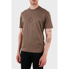 Emporio Armani  Kabartmalı Logo  Pamuk Regular Fit Bisiklet Yaka T Shirt Erkek T Shirt EM001040 AF13669 U6195