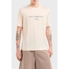 Emporio Armani  Logo Işlemeli Regular Fit Pamuklu Bisiklet Yaka T Shirt Erkek T Shirt EM001033 AF10017 M1052