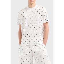 Emporio Armani  Regular Fit Bisiklet Yaka Tamamı Logolu T Shirt Erkek T Shirt EM001400 AF10017 F0085