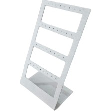 16'lı 4 Basamaklı Sac Süet Küpelik Standı Gri (12X20 Cm)