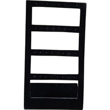 16'lı 4 Basamaklı Sac Süet Küpelik Standı SIYAH(12X20 Cm)