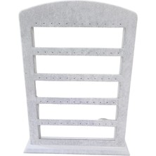 30'lu 5 Basamaklı Süet Küpelik Standı Gri (21X31 Cm)