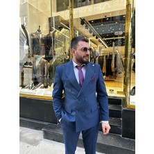 Düz Düğme Kruvaze Takım Elbise