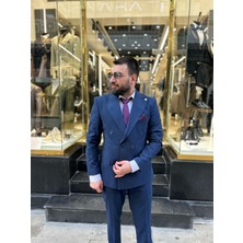 Düz Düğme Kruvaze Takım Elbise