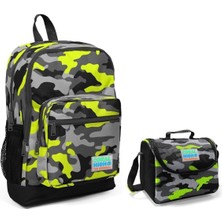 Coral High Ilkokul Sırt Çantası Ve Kalemlik Seti - Yeşil Kamuflaj