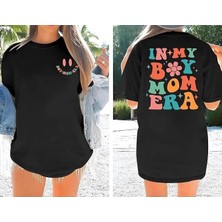 Nidam Butik Bisiklet Yaka Kısa Kol Baskılı T-Shirt - Siyah