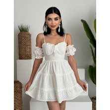 Nidam Butik Lucca Kolu Lastikli Mini Elbise