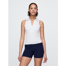 Gap Kadın Beyaz GapFit Power Polo Yaka T-Shirt