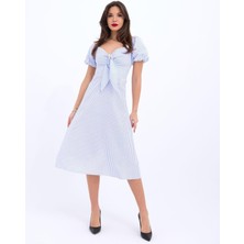 Nidam Butik 5948 Elbise-Washington Çizgili
