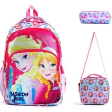 Prenses Frozen 3 Lü Set Okul Çantasi I?lk Okul Beslenmeli? Kalemli?kli? Kiz Karakterli?