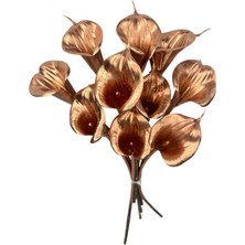 Yapay Çiçek Bronz Renk Gala Eva Malzeme Cala Flower 8li Demet