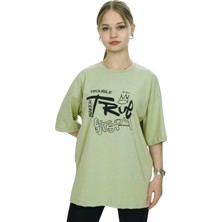 Trouble Baskılı Kız T-Shırt