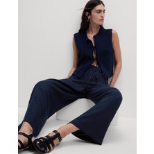 Marks & Spencer Keten Karışımlı Geniş Paça Pantolon