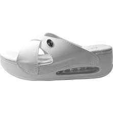 Onlo Ayakkabı ARYN.045 Siyah & Beyaz Dolgu Topuklu Anatomik Air Taban Kadın Terlik