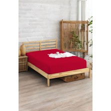 Penye Lastikli Çarşaf Pamuklu Soley Tek Kişilik 100X200CM Bordo