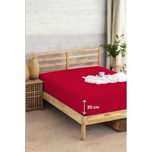 Penye Lastikli Çarşaf Pamuklu Soley Tek Kişilik 100X200CM Bordo
