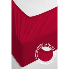 Penye Lastikli Çarşaf Pamuklu Soley Tek Kişilik 100X200CM Bordo