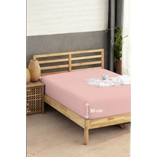 Penye Lastikli Çarşaf Pamuklu Soley Süper Battal Kişilik 200X200CM Pembe