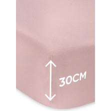 Penye Lastikli Çarşaf Pamuklu Soley Süper Battal Kişilik 200X200CM Pembe