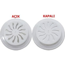 Home Ayarlı Doğalgaz Cam Menfezi Beyaz Ø18CM - Aç-Kapa Ayarlanabilir Soğuk Hava Engelleyen Cam Menfezi - Şeffaf Panel Hava Kapaklı Havalandırma Menfezi