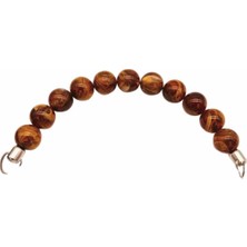 Angel Çanta Aksesuar 20 cm 24 mm Boncuklu Çanta Sapı Gümüş  Metalli Sütlü Kahve Tonlu