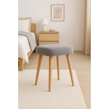 Bounteous Kare Model Tedy Kumaştabure Gri MDF Gövde ve Ahşap Ayak ile Modern Tasarım Sunuyor