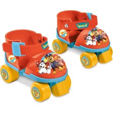 Paw Patrol Çantalı Dizlik ve Dirseklikli 4 Teker Paten Seti-Kırmızı- (22-29 Numara Ayarlanabilir)