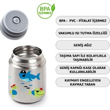Hopeful Design 450ML Balık Baskılı Bebek Mama Saklama Termosu Vakumlu Çift Taraflı Termos