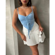 Önü Büzgülü Askılı Crop