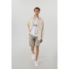 Haki Erkek Basic Balıksırtı Şort PBF4SM-SHT5034