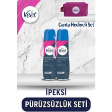 Veet Professional Çanta Hediyeli Ipeksi Pürüzsüzlük Seti(Professional Tüy Dökücü Sprey Krem 150 ml X2)