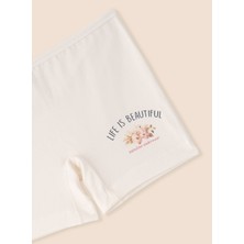 Kız Çocuk Organik Pamuklu Likralı Boxer Life Is Beautiful 3'lü Paket