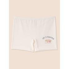Kız Çocuk Organik Pamuklu Likralı Boxer Life Is Beautiful 3'lü Paket