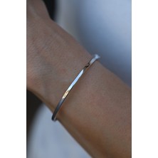 14 Ayar Altın Arpaş Düz Sade Beyaz Kelepçe