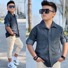 Modavals Tensel Denim Gömlek Gabardin Pantolon Erkek Çocuk Alt & Üst Takım