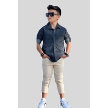 Modavals Tensel Denim Gömlek Gabardin Pantolon Erkek Çocuk Alt & Üst Takım