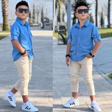 Modavals Tensel Denim Gömlek Gabardin Pantolon Erkek Çocuk Alt & Üst Takım