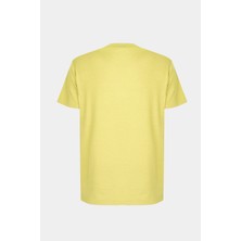 Chuns Limon Renk Regular Fit Bisiklet Yaka Takma Kol Tişört