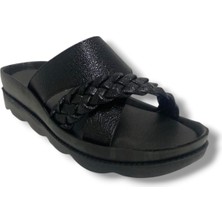 Voga 1729-25 Anatomik Kırışık Çapraz Örgü Bant Kadın terlik