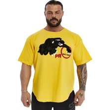 Oversize, Nakışlı Pamuk T-Shirt Gym Rag Top Big Sam 3380