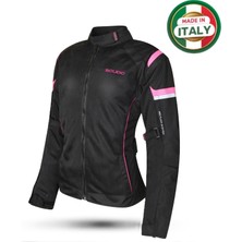 Scudo Lisbon 4 Mevsim Kadın Motosiklet Montu Siyah/pembe