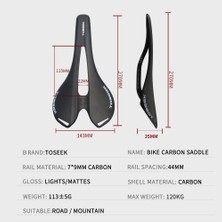 Turuncu-Mat Stili Toseek Tam Karbon Fiber Bisiklet Koltuğu Yol Mtb Bisiklet Karbon Koltuk 105G 7*9 Karbon Ray 8 Renk (Yurt Dışından)