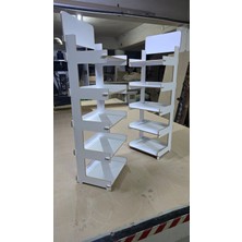 Bursa Site Mobilya 5 Gözlü, Geçmeli Mdf Lam Raf Standı - 35 x 110 x 28  cm  - Demonte, Kolay Kurulum - Ev, Ofis, Mağaza
