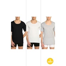 Erkek Geniş Yaka Penye Atlet Fanila 3'lü Paket